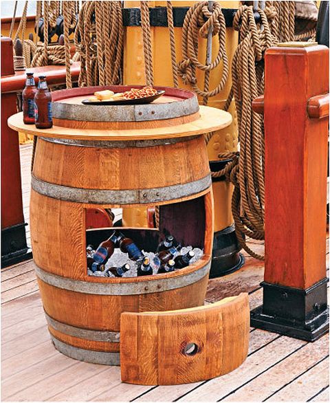 36+ Creative DIY Ideas to Upcycle Old Wine Barrels --> DIY Wine Barrel Cooler