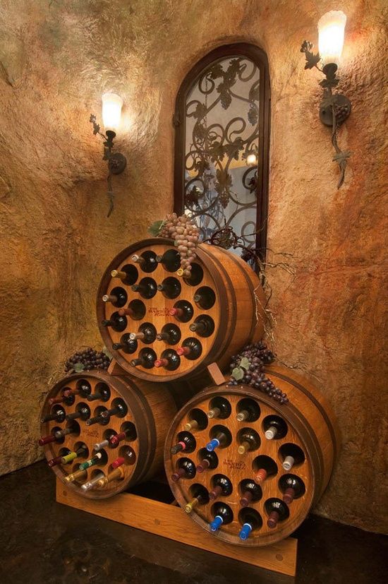36+ Creative DIY Ideas to Upcycle Old Wine Barrels --> Wine Barrel Wine Racks