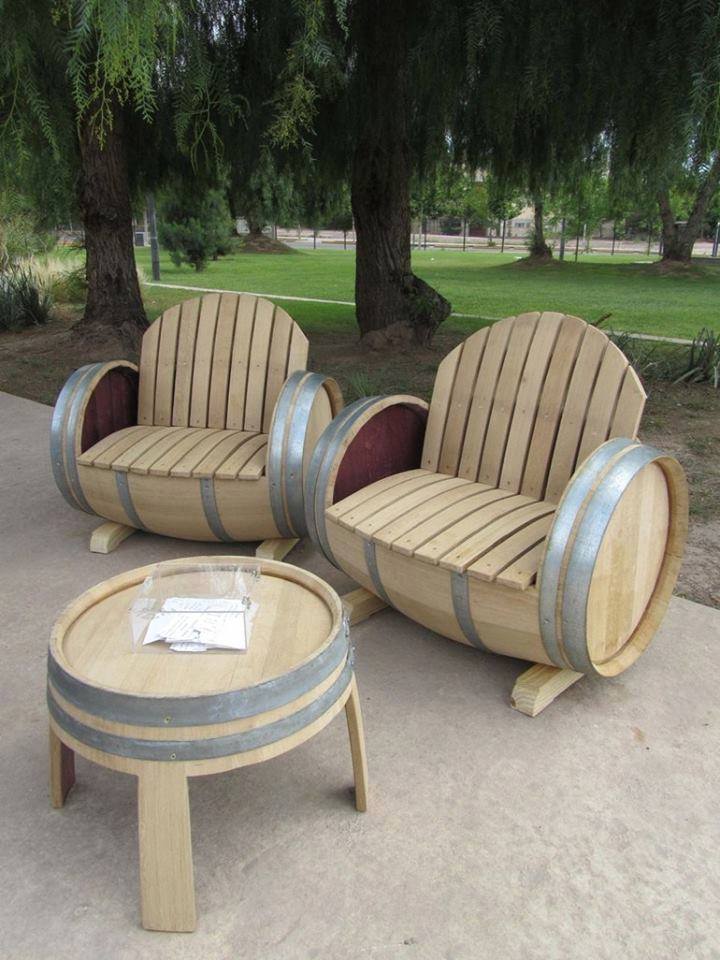 36+ Creative DIY Ideas to Upcycle Old Wine Barrels --> Wine Barrel Patio Furniture