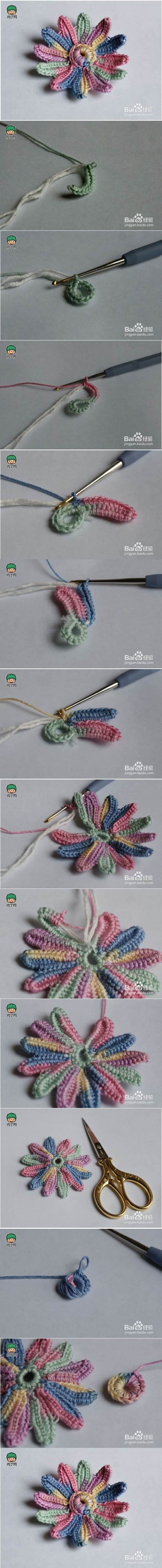 Colorful Chrysanthemum Crochet Pattern 2
