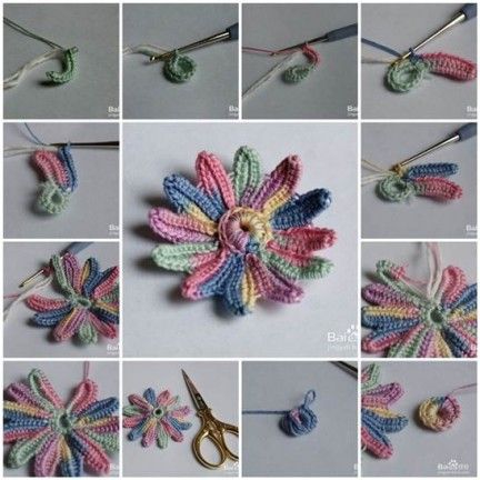 Colorful Chrysanthemum Crochet Pattern