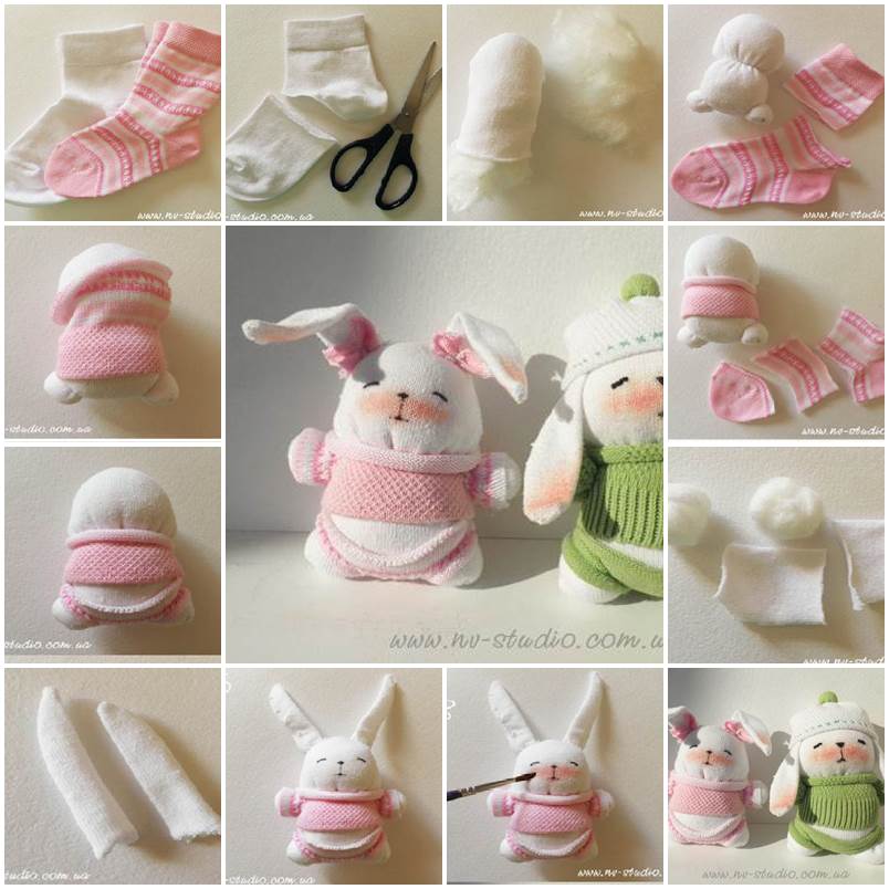 DIY Adorable Sock Bunny 1