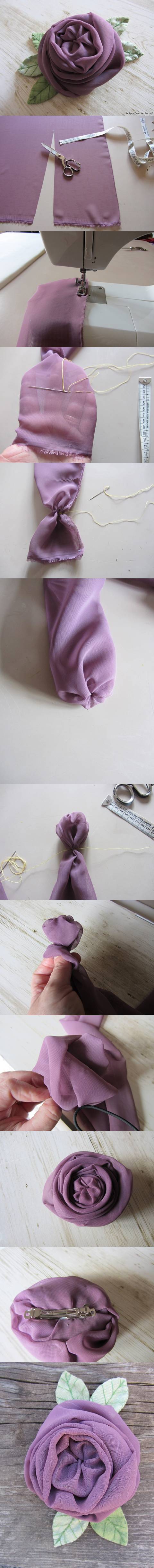 DIY Beautiful Chiffon English Rose 2