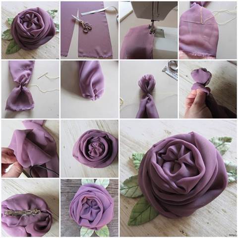 DIY Beautiful Chiffon English Rose
