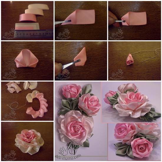 DIY Beautiful Satin Ribbon Rosette