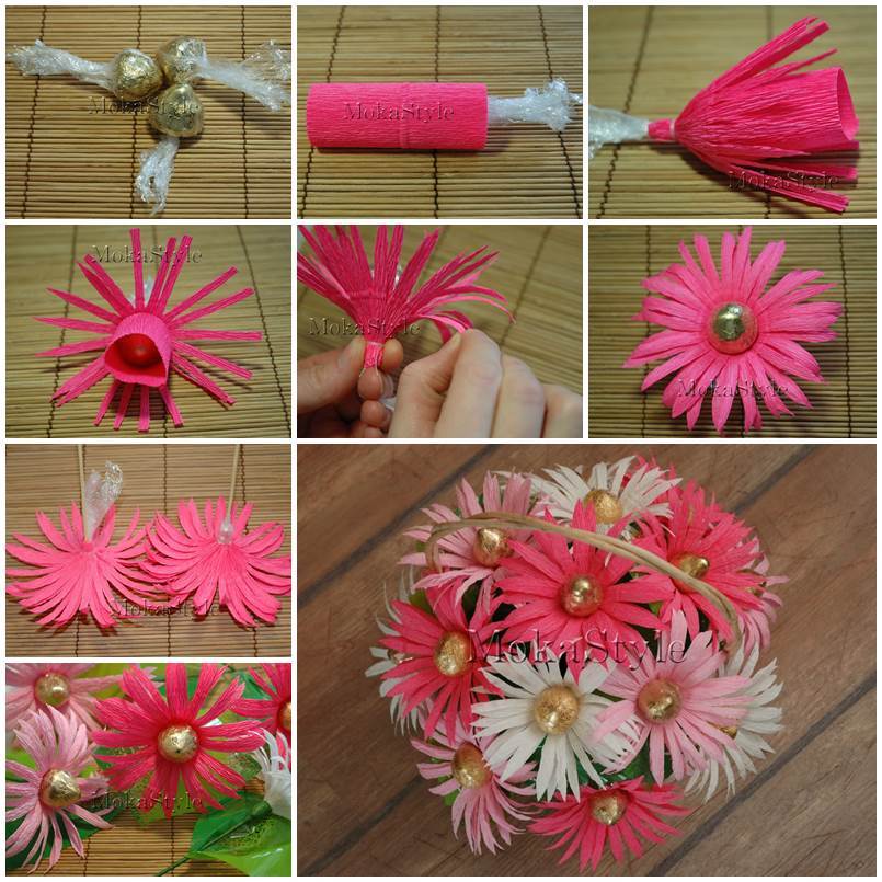 DIY Chocolates Gerbera Flower Bouquet