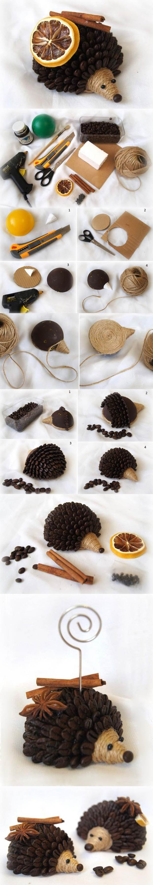 DIY Coffee Bean Hedgehog 2