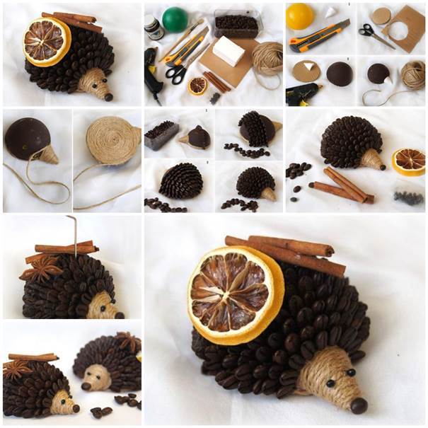 DIY Coffee Bean Hedgehog
