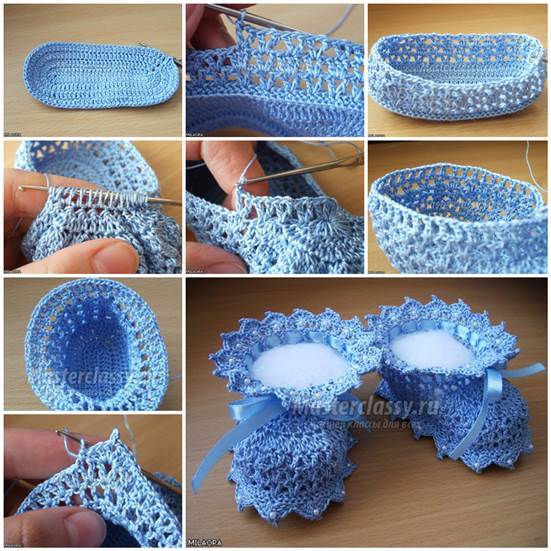 DIY Cute Crochet Baby Booties 3