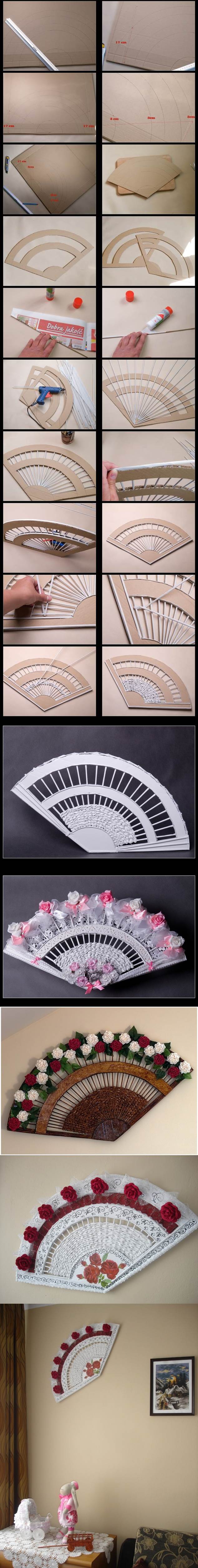 DIY Decorative Fan from Old Newspaper and Cardboard