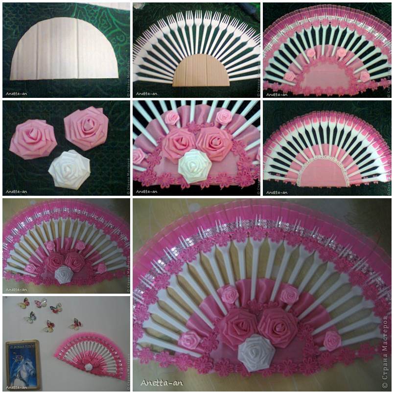 DIY Decorative Fan from Plastic Forks