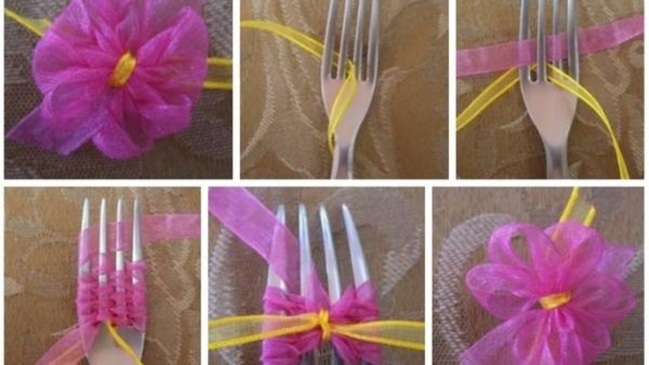 How To Make A Double Bow With A Fork DIY Double Ribbon Bow with a Fork