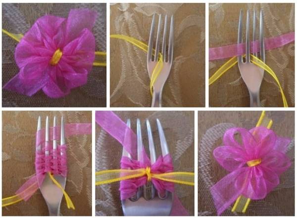 How to make a bow with thin ribbon (step by step) 