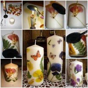 DIY Dried Flowers Decorated Candles