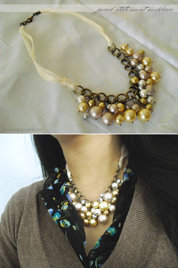 Pearl Statement Necklace Tutorial