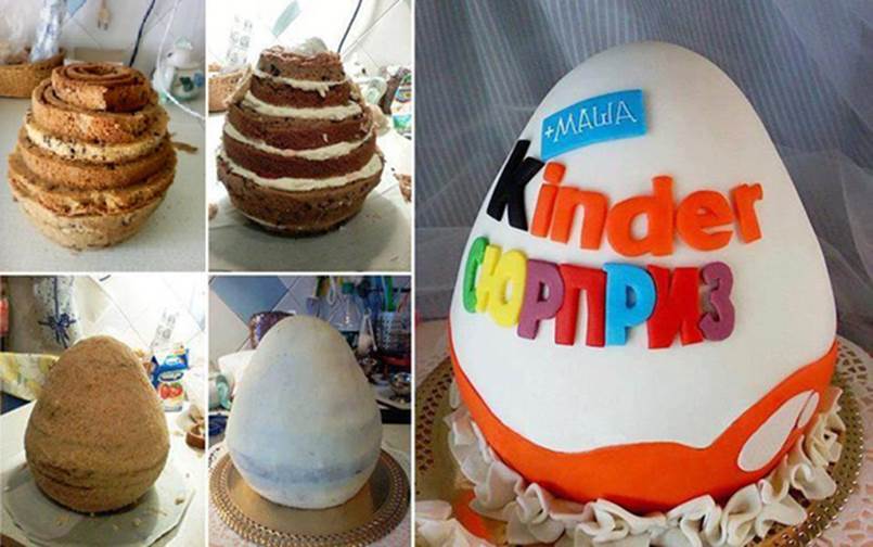 DIY Kinder Egg Shaped Cake