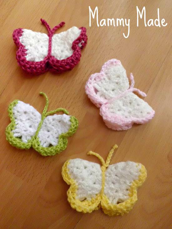 DIY Lovely Colorful Crochet Butterflies --> Crochet 3D Butterfly