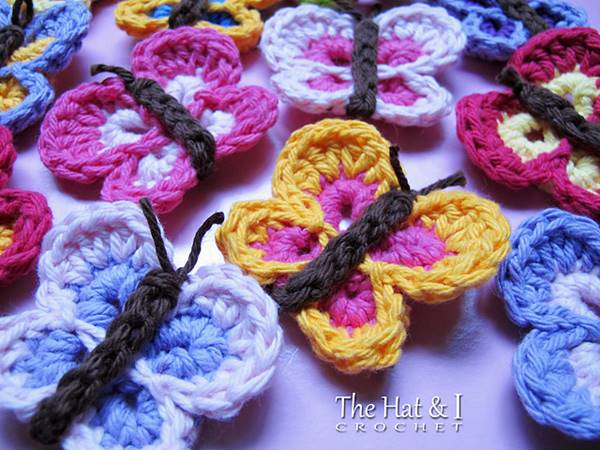 DIY Lovely Colorful Crochet Butterflies --> Free Bountiful Butterflies Crochet Pattern