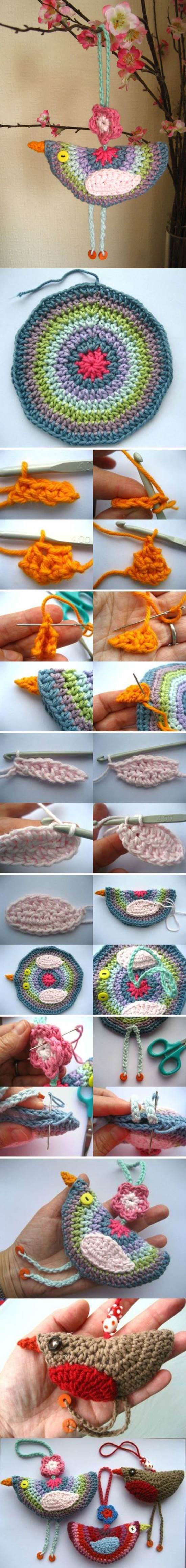 DIY Lovely Crochet Birdie Decoration 2