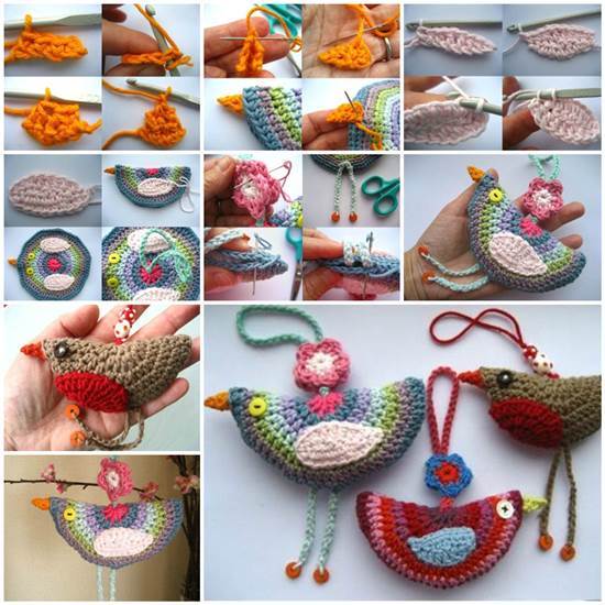 DIY Lovely Crochet Birdie Decoration 3