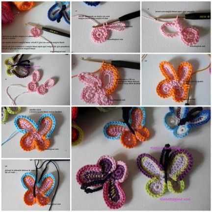 DIY Lovely Colorful Crochet Butterflies