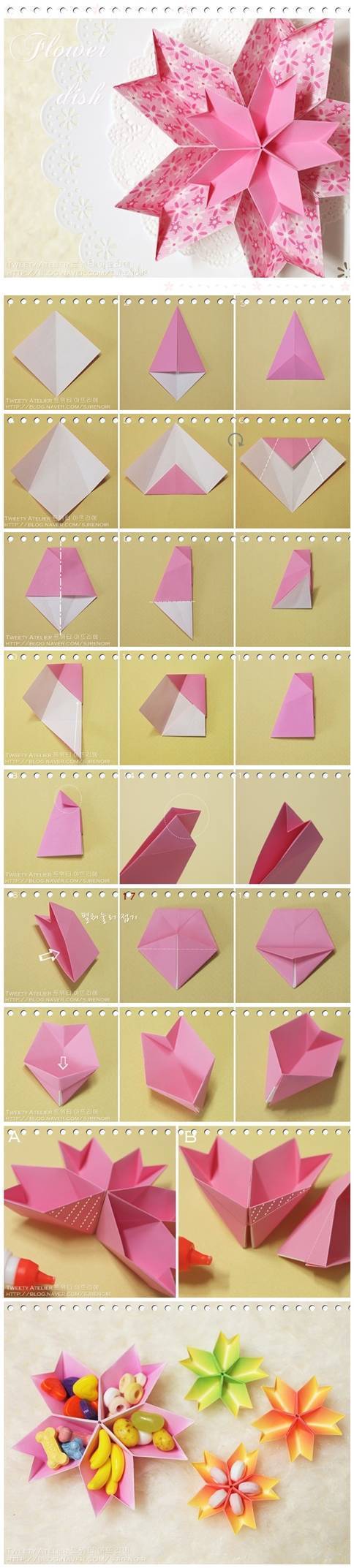 DIY Origami Flower Dish 2