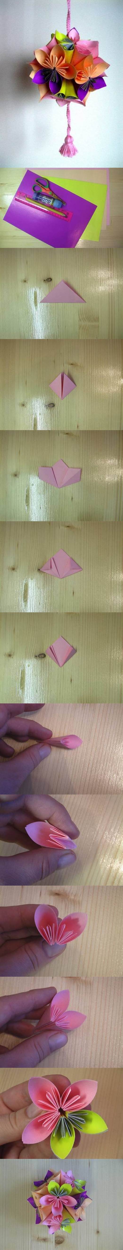 DIY Origami Paper Flower Ball