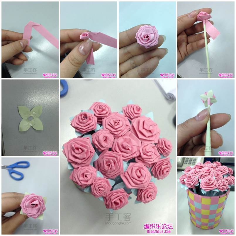 how to make origami flower bouquet step by step