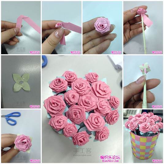 DIY Origami Rose Bouquet 3