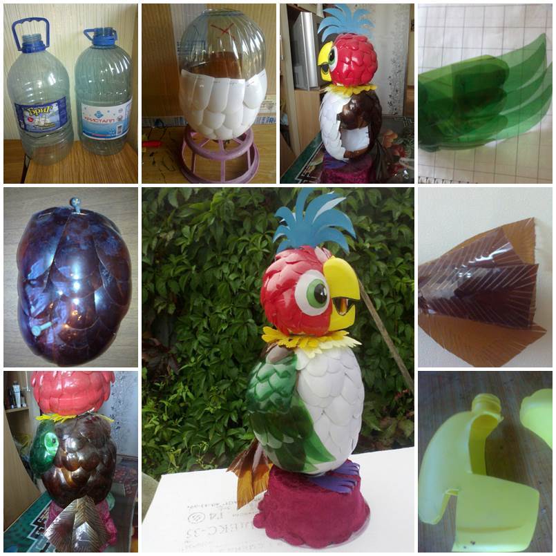 DIY Parrot Kesha from Plastic Bottles