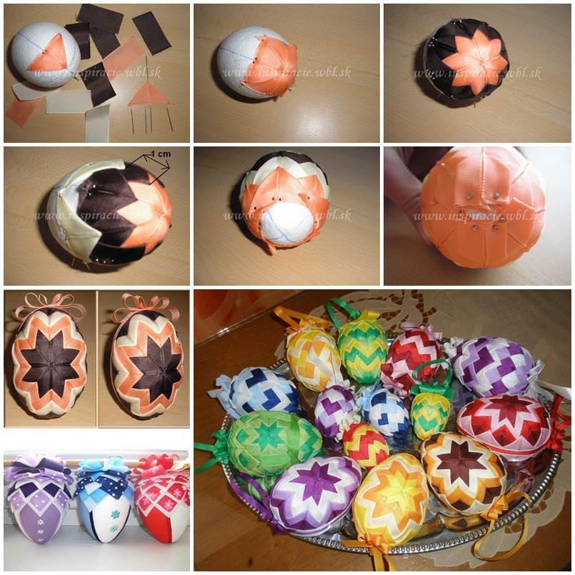 DIY Patchwork Decorated Easter Eggs 1
