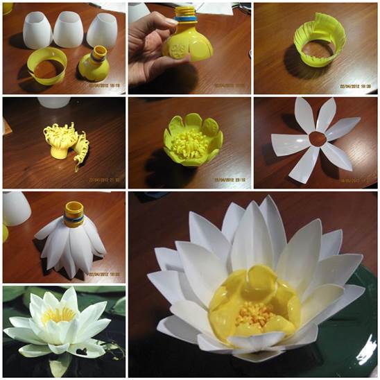 DIY Plastic Bottle Water Lily 3