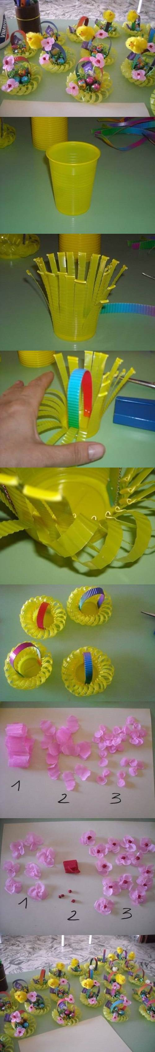 DIY Plastic Cup Easter Basket