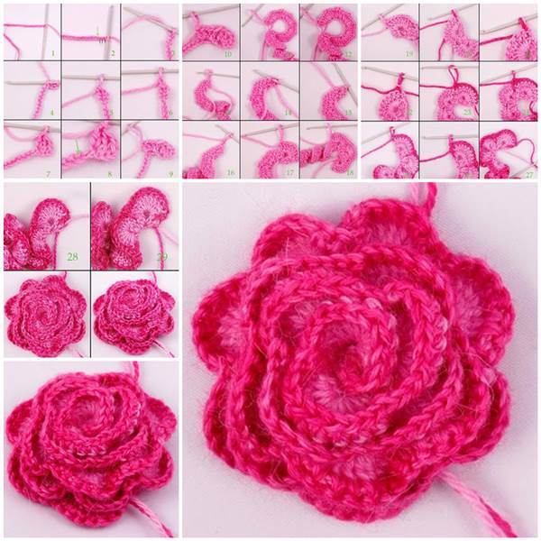 DIY Pretty Crochet Flower 3
