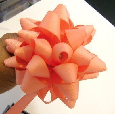 plastic Ribbon flowers, DIY