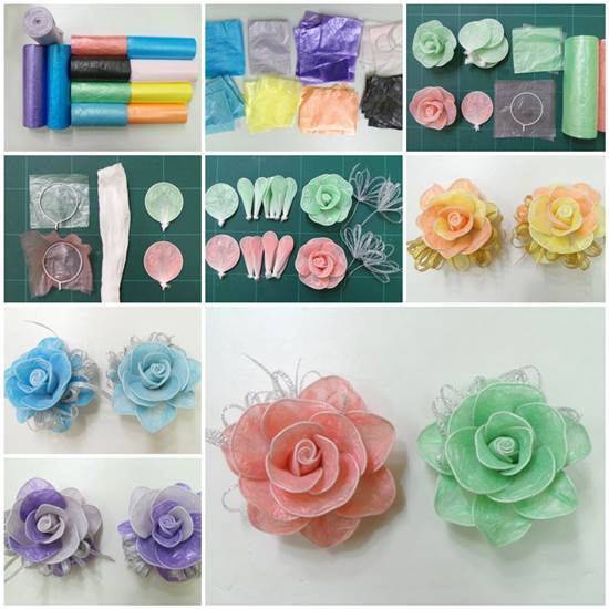DIY Roses from Plastic Garbage Bag
