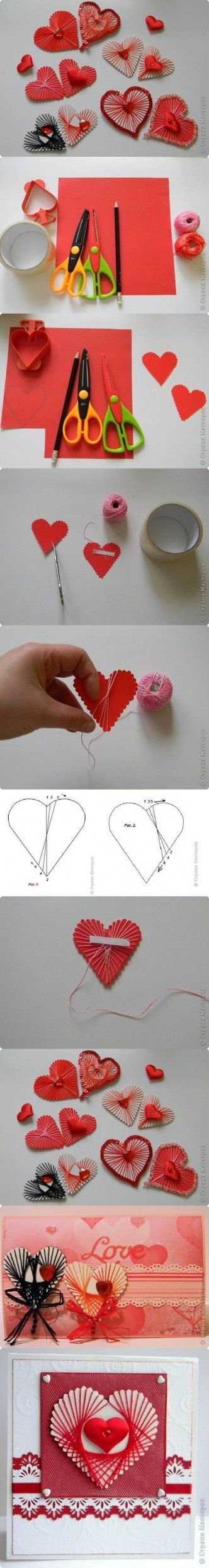 DIY Unique Yarn Heart Decoration