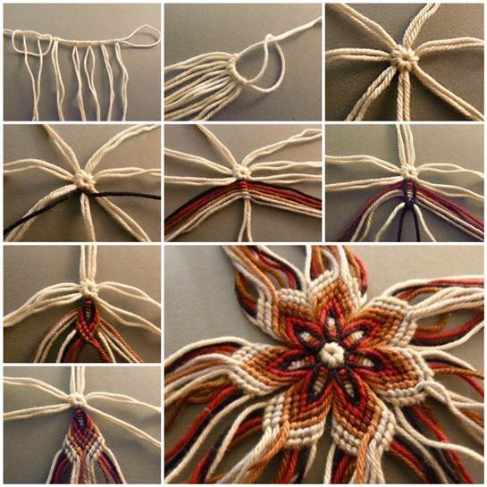 DIY Weaving Flower of Yarn