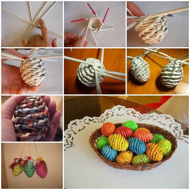 DIY Woven Paper Easter Eggs 1