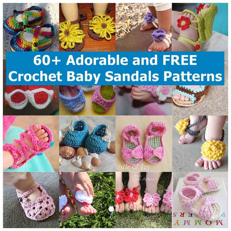 60+ Adorable and FREE Crochet Baby Sandals Patterns