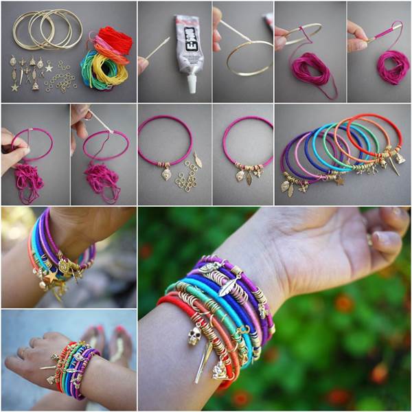 DIY Colorful Summer Wrap Bangles