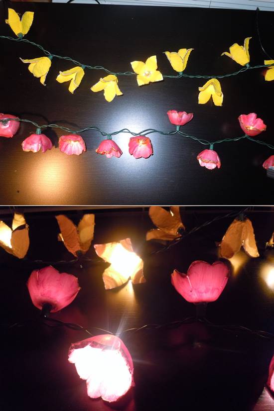 How to Make Egg Carton Flower Lights