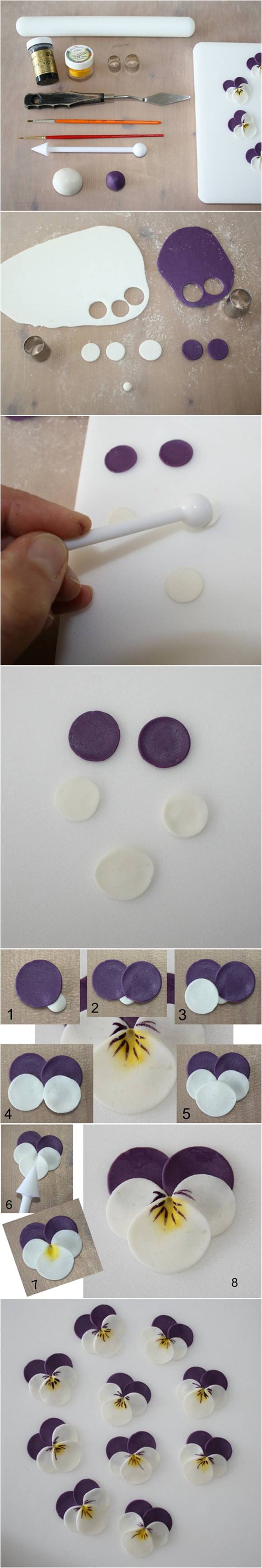 How to DIY Beautiful Polymer Clay Pansies