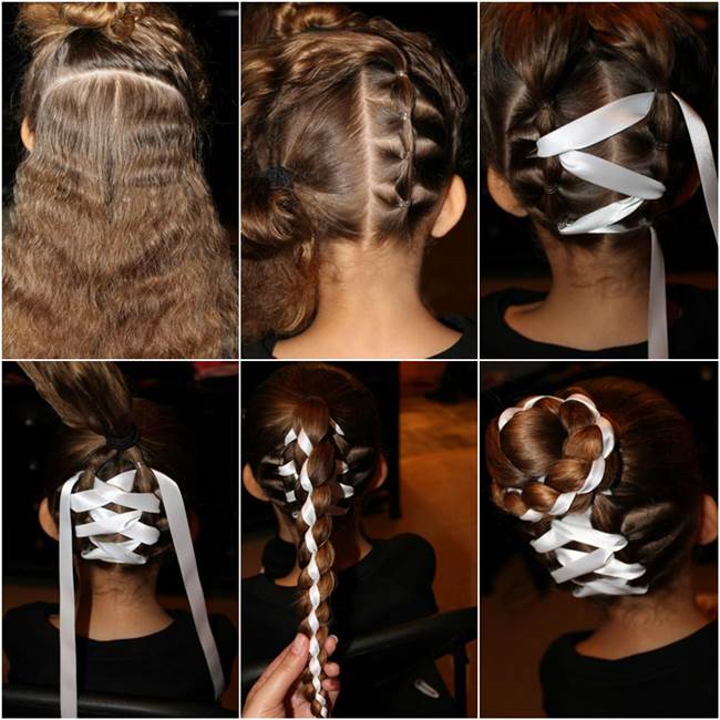 How to DIY Cute Braided Ponytail with Ribbon Hairstyle