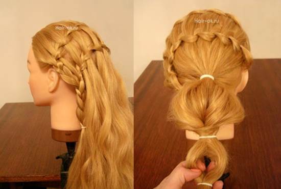 How to DIY Double Waterfall Braided Bun Hairstyle 5