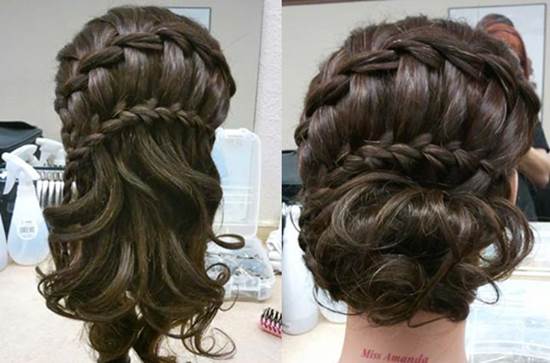 How to DIY Double Waterfall Braided Bun Hairstyle 7