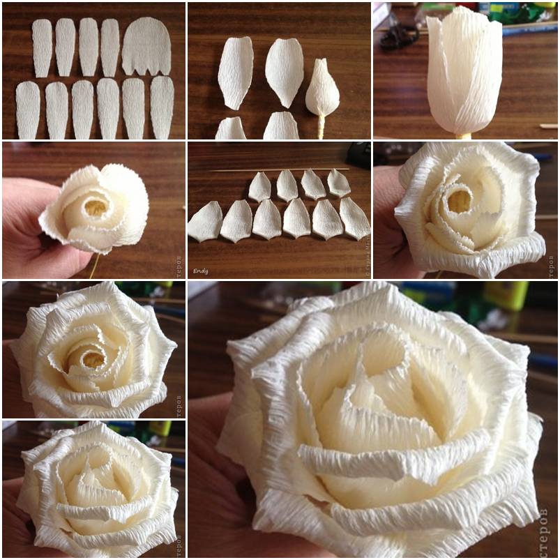 How to DIY Easy Rose from Crepe Paper