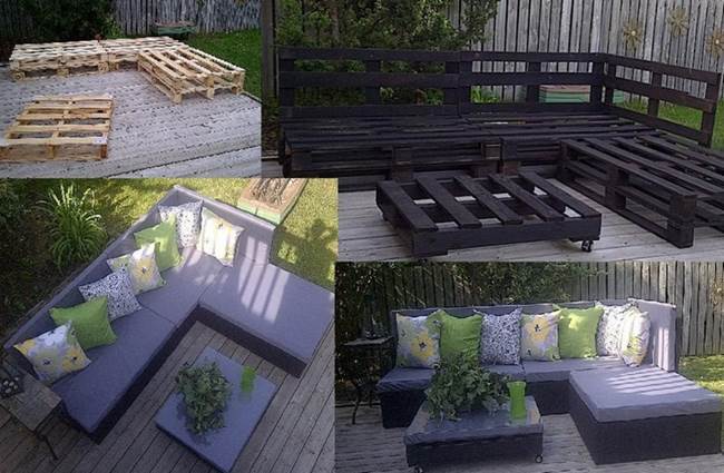 How to DIY Patio Sofa from Wooden Pallets