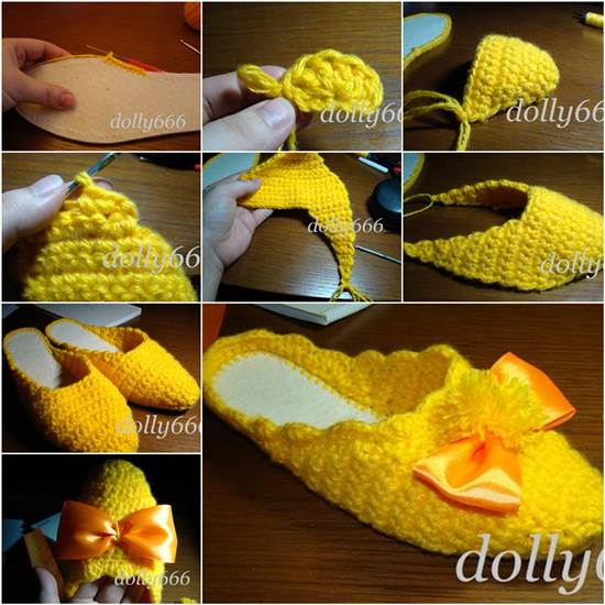 How to DIY Pretty Crochet Home Slippers