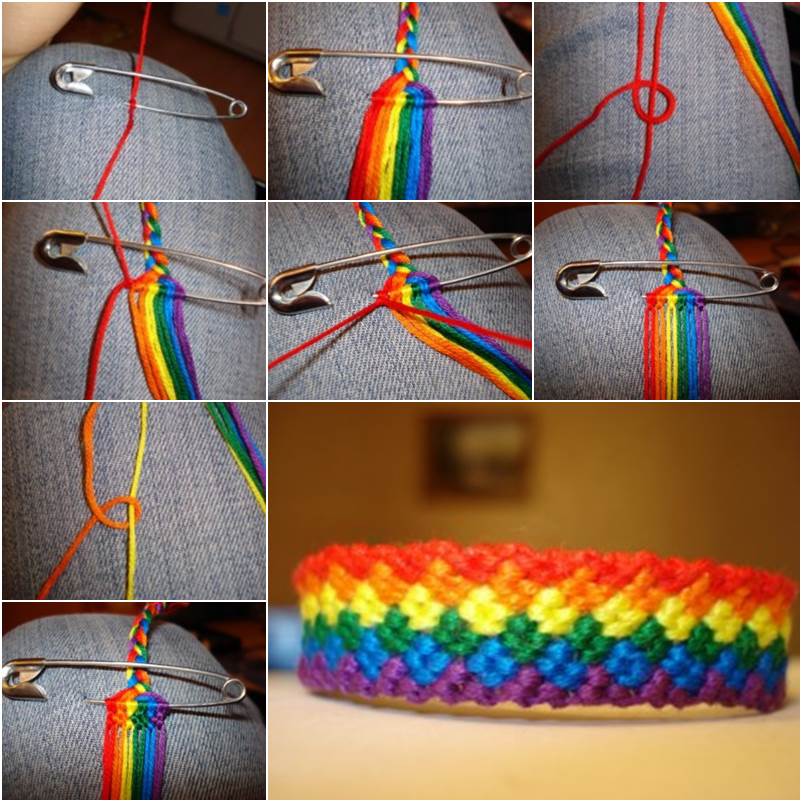 tie pattern diy Bracelet Color DIY to Weave Rainbow Baubles How